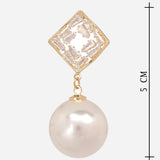 Cubic Zirconia and Shell Pearl Earrings