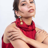 Gold Plated Nose Shape Earrings for Women with Mother of Pearl