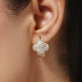Gold Plated Anti-Tarnish White CZ Stone Earrings