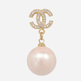 Chanel Cubic Zirconia & Shell Pearl Earrings