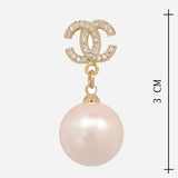 Chanel Cubic Zirconia & Shell Pearl Earrings