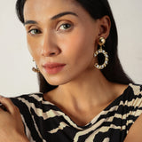 DUEL CROSS GOLD PLATED ANTITARNISH EARRING