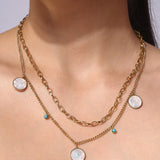 Gold Plated Pearl Necklace with Adjustable Chain