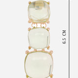 Gold Plated Cubic Zirconia Dangling Earrings
