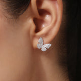 Butterfly Silver Plated Anti-Tarnish White CZ Earrings