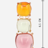 Gold Plated Cubic Zirconia Dangling Earrings
