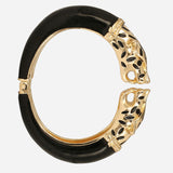 Black Enamel Panther Bangle