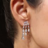 Silver Plated White CZ Stone Earrings