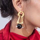 Gold Plated Nose & Ear Shape Earrings for Women with CZ Stones