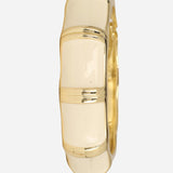 White Thick Gold Plated Bangle