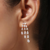 Gold Plated Anti-Tarnish White CZ Stone Earrings