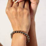 Gold Metallic Bead Stretch Bracelet