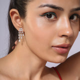 Silver Plated White CZ Stone Earrings