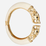 White Enamel Panther Bangle
