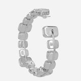 Silver Plated Brass with Cubic Zirconia Big Hoop Earrings