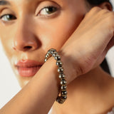 Gold Metallic Bead Stretch Bracelet
