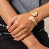 Serpentine Matte Finish Gold plated Bangle