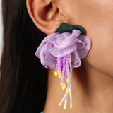 Floral Violet Sober Earring