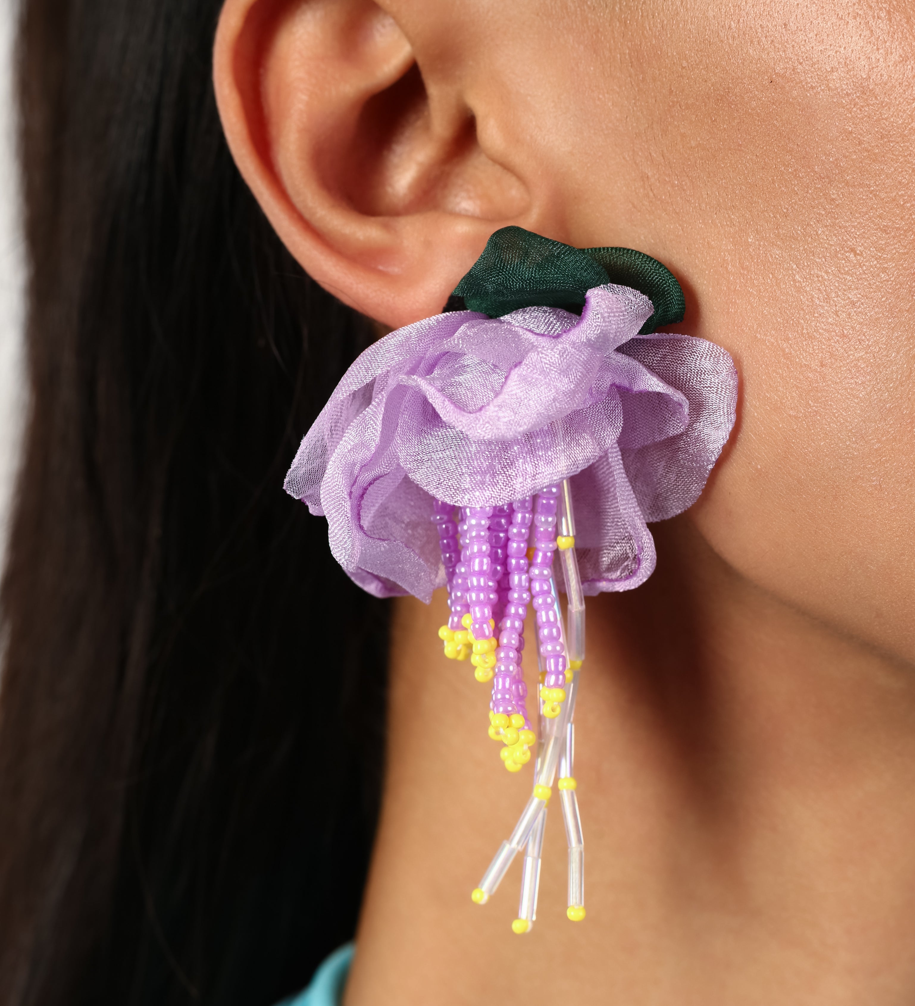 Floral Violet Sober Earring