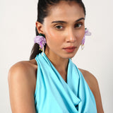 Floral Violet Sober Earring