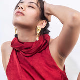 Gold Plated Nose & Ear Shape Earrings for Women with CZ Stones