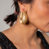 Matt Finish Half Moon Gold plated Earrings