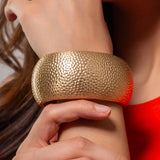 Hammered  Finished And Gold Plated Bracelet cuff