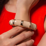 White Thick Gold Plated Bangle
