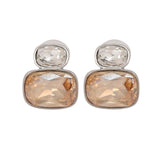 White & Champagne Cubic Zirconia Earrings