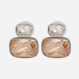 White & Champagne Cubic Zirconia Earrings