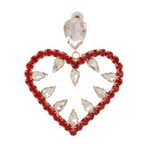 White & Red Cubic Zirconia Heart Earrings