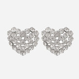 Silver Plated Big Heart Earrings