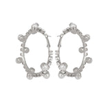 Cubic Zirconia & Shell Pearl Big Hoop Earrings