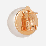 Gold Plated  Shell Pearl Stud Clip-On Earrings (20mm)