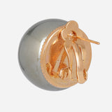 Gold Plated  Shell Pearl Stud Clip-On Earrings (20mm)