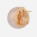 Gold Plated  Shell Pearl Stud Clip-On Earrings (20mm)