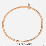 Encrusted Rose Gold Cartier Nail Bracelet