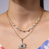 Evil Eye Gold Plated Pendant Chain Necklace
