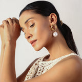 GOLDEN PEARL DROP EARRING