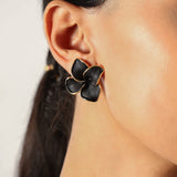 BLACK FLORAL ANTITARNISH EARRING