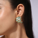 Enamel Gold Plated Earrings