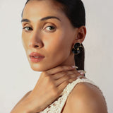 BLACK PETALS ANTITARNISH EARRING