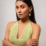 Pearl Abstract Shell Pearl Gold Plated Long Earrings