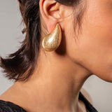 Matte Drop Gold plated Earrings