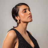 Matte Drop Gold plated Earrings