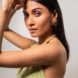 Twine Floral Gold plated Earrings