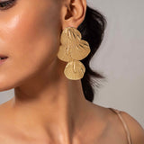 Layered Floral Gold plated Earrings