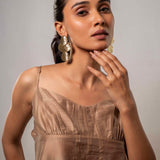 Layered Floral Gold plated Earrings