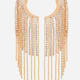 18K Gold Plated Long Hanging Cubic Zirconia Earring