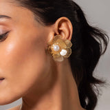 Rose Gold Floral plated Earrings